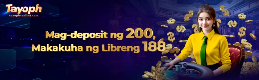 TAYOPH deposit bonus offer highlighting extra rewards for players who top up their casino account